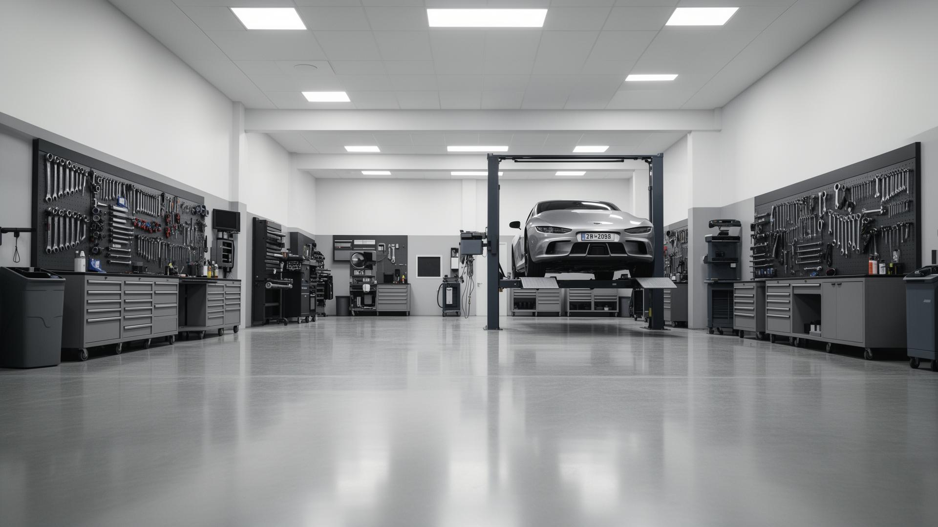 Modern TK Automotive workshop interior in Rosebud
