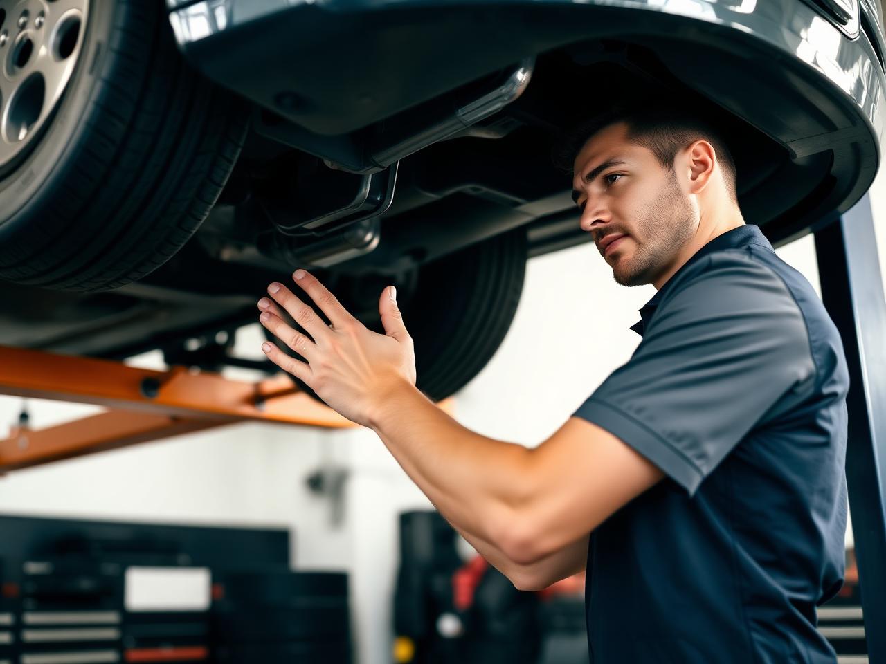 Experienced technician working under a vehicle